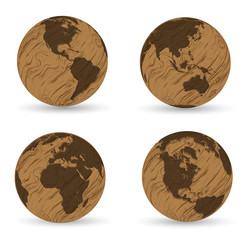 Wooden globes
