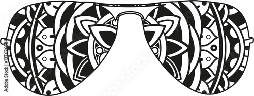 Download "Vector illustration of a mandala sunglasses silhouette ...