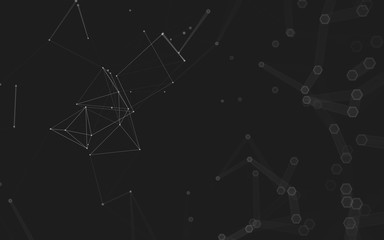 Abstract polygonal space low poly dark background, 3d rendering