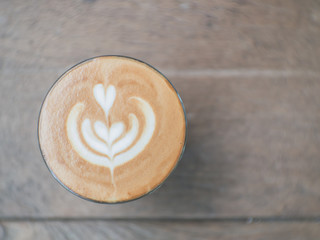 Coffee cup on a table.