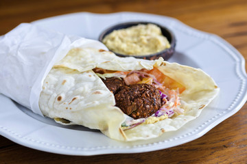 Pita bread with falafel