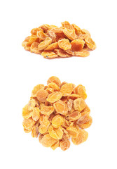 Pile of dried apricots isolated
