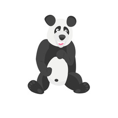 Panda Chinese Bear. Good animal. Jolly animal and bamboo