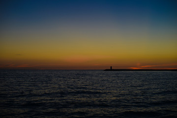 Fototapeta na wymiar Dawn time over ocean natural background