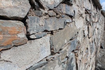 Stone Wall Amdo Tibet Tibetan China Gansu Rock Gray Grey Traditional Architecture 
