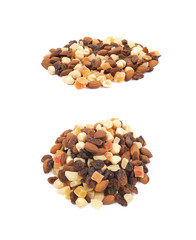 Nuts and dried fruits mix isolated
