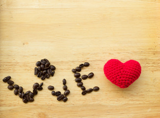 coffee bean make massage on wood background ready to use