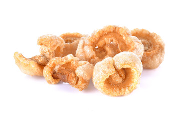 Pork rind on a white background