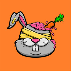 Zombie Bunny With The Carrot in His Brain