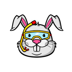 Illustration of Rabbit Want To Snorkeling