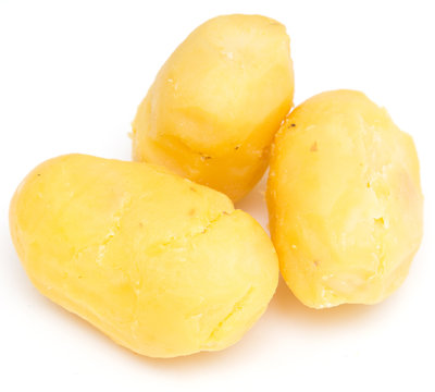 Boiled Potatoes On A White Background