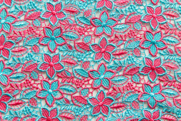 Colorful lace on white background. No any trademark or restrict matter in this photo.