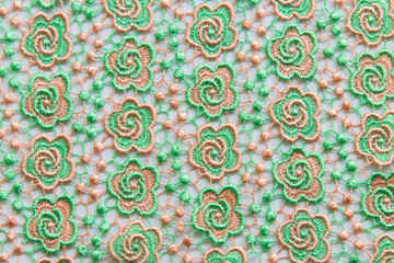 Green lace on white background. No any trademark or restrict matter in this photo.