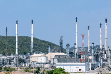 Fototapeta na wymiar Petrochemical plant, oil refinery factory