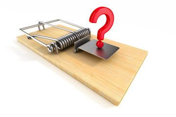 mousetrap on white background. Isolated 3D image