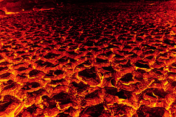 Lava ground close up background, Lava crack soil area.