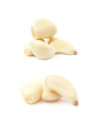 Pile of garlic cloves isolated