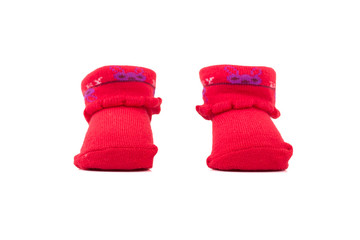 two pair of  child socks isolated on white.