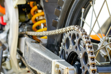 Chain and sprocket of motocross bike