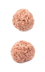 Ball of minced meat isolated
