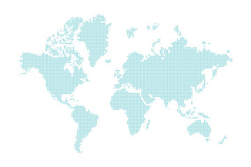 blue dotted world map
