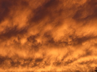 orange clouds in sky