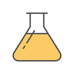 Isolated test tube icon on white background. Symbol of chemistry, lab and pharmacy