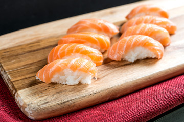 fresh sushi traditional japanese food on the table