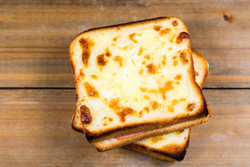 Homemade french toast with Butter and Ice cream