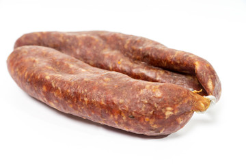 Schlackwurst / doppelte Schlackwurst auf hellem Hintergrund