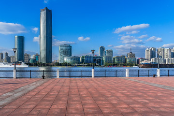 Shanghai skyline,landmarks of Shanghai with Huangpu river in China.