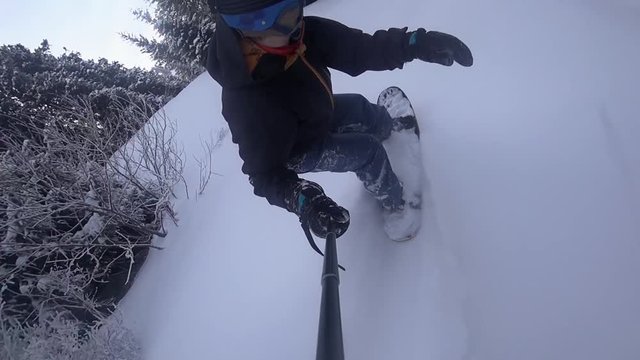 What Is Powdersurfing. FullHD slow motion video by action camera GoPro