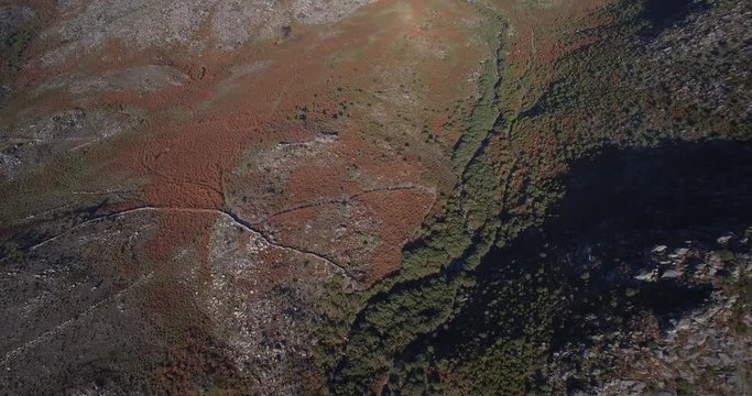 Aerial, Flying In The Mountainous Landscape Of Parque Nacional Peneda-Geres, Portugal - Native Material, straight out of the cam