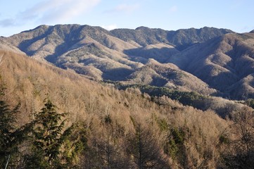 朝日の奥秩父山塊
