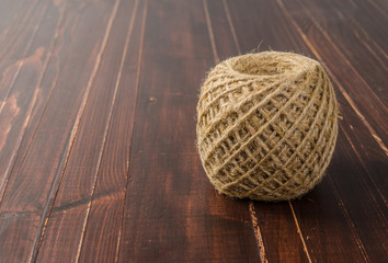 burlap brown rope spool