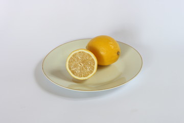 fresh lemon in the plate