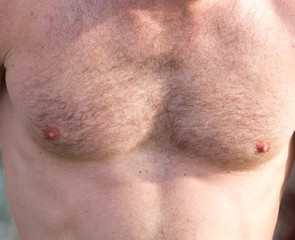 Fototapeta premium men inflated chest as background