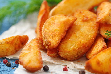 Potato country style with greens and spices