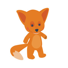 Flat fox cartoon