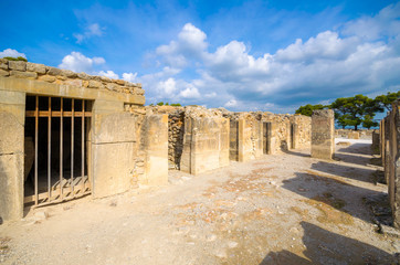 Ancient ruins of Phaistos city, Crete. Here was found the famous Phaistos Disc a disk of fired clay covered on both sides with a spiral of stamped hieroglyphic symbols.