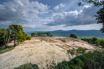 Ancient ruins of Phaistos city, Crete. Here was found the famous Phaistos Disc a disk of fired clay covered on both sides with a spiral of stamped hieroglyphic symbols.
