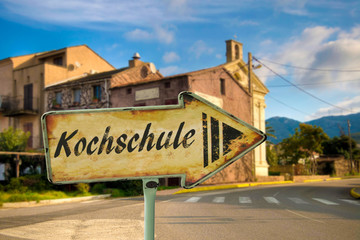 Obraz premium Schild 198 - Kochschule