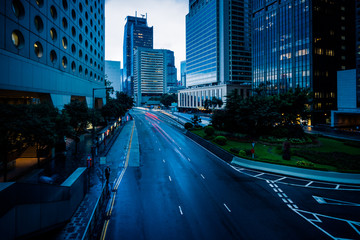 urban traffic with cityscape in Nanchang,China.