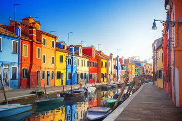 Deurstickers Venetië Kleurrijke huizen in Burano, Venetië, Italië