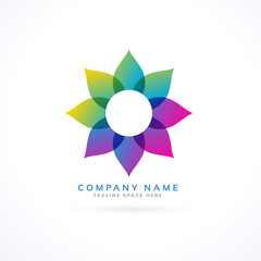 colorful flower logo with petals