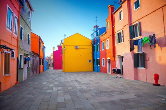 Colorful houses in Burano, Venice, Italy