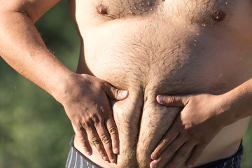 Naklejka premium great man's stomach