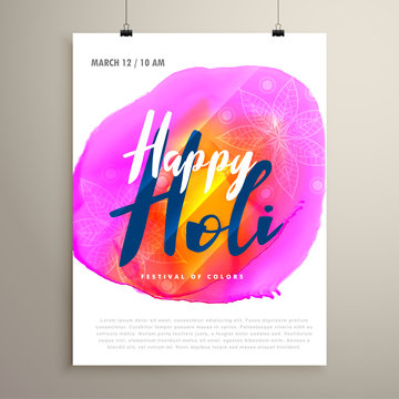 abstract holi festival flyer design