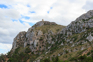 Fototapeta na wymiar Watchtower Talaia d'Albercutx at Cap de Formentor, Majorca, Spain