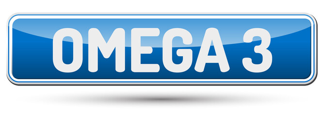 OMEGA 3 - Abstract beautiful button with text.